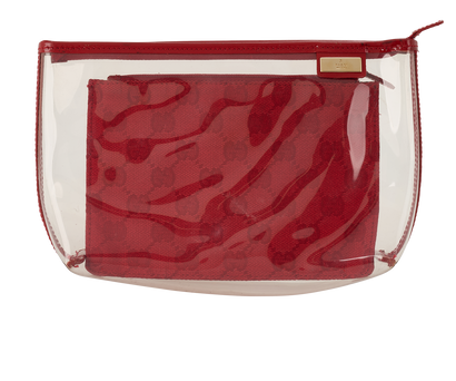 Gucci GG Cosmetic Pouch, &pound;150, Accessories, Red, Canvas/PVC, Front view